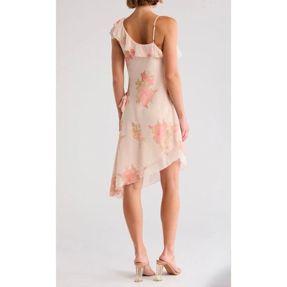 NWT Free People Alma Floral Midi Dress Size M Petal Pink Asymmetrical Hem Fairy - Picture 2 of 11